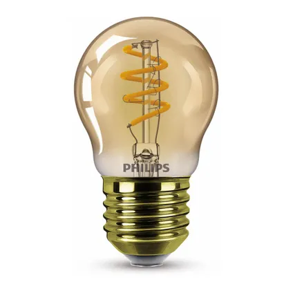 Philips ledfilamentlamp kogel amber E27 2,6W 2