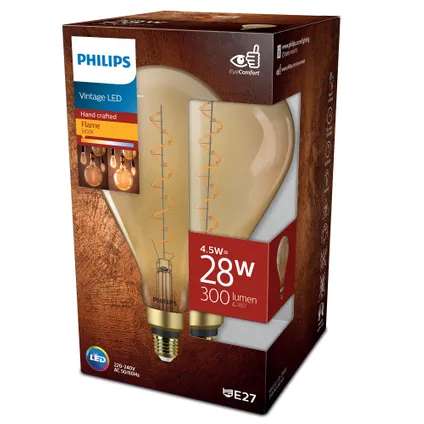 Philips ledlamp Giant amber goud A160 E27 4,5W 3