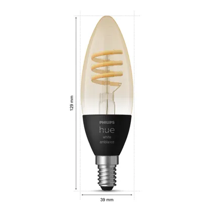 Ampoule LED intelligente Philips Hue à filament flamme E14 4.6W 7