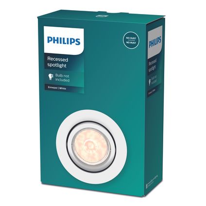 Philips inbouwspot Enneper wit ⌀9cm GU10