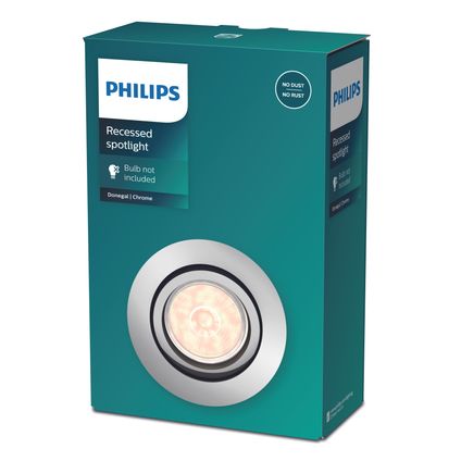 Spot encastrable Philips Donegal chrome ⌀9cm GU10