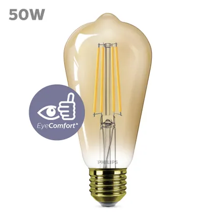 Philips ledfilamentlamp Edison amber E27 5,8W 2