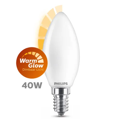 Philips ledlamp kaars E14 3,4W 2