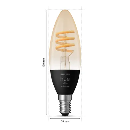Philips Hue ledfilamentlamp kaars E14 4,6W 2 stuks 3