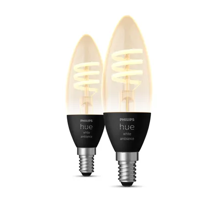 Philips Hue ledfilamentlamp kaars E14 4,6W 2 stuks 11