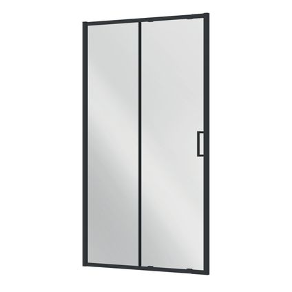 Porte coulissante de douche Allibert Lonso 110-120|noir 120x200cm|épaisseur du verre 6mm