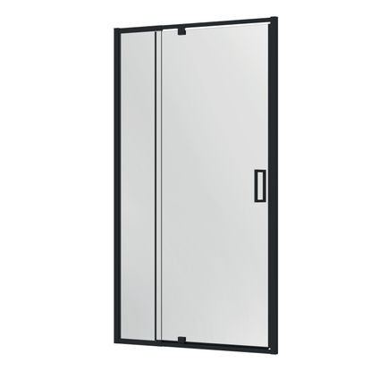 Porte de douche pivotante Allibert Lonso|ajustable 90-100|zwart 90x200cm|épaisseur du verre 6mm