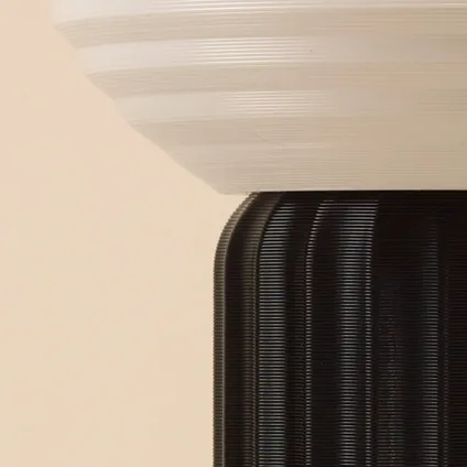 Lampe de table Philips 3D Pillar One Flute noir ⌀21,4cm E27 2
