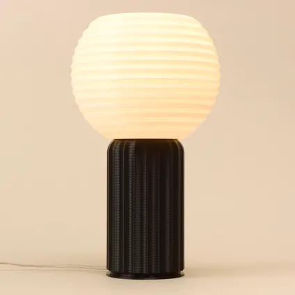 Philips tafellamp 3D Pillar One Flute zwart ⌀21,4cm E27 3