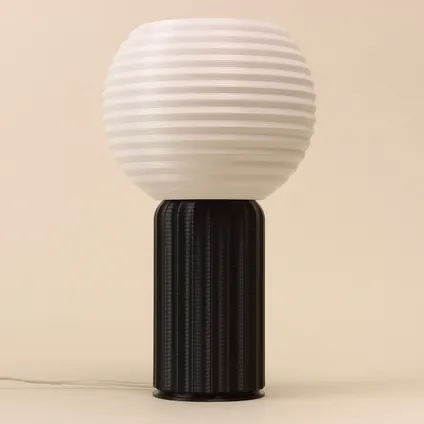 Lampe de table Philips 3D Pillar One Flute noir ⌀21,4cm E27 4
