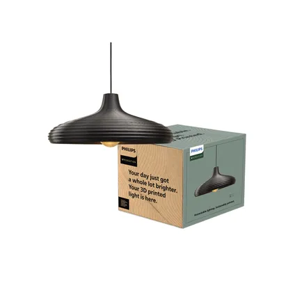 Philips hanglamp 3D Pjure Three Plisse L zwart ⌀40cm E27 2