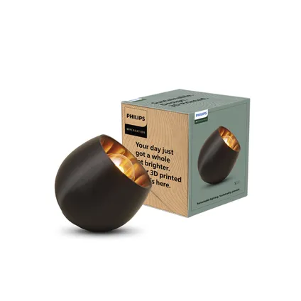 Lampe de table Philips 3D Shell One noir ⌀18,5cm E27 2