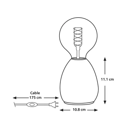 Philips tafellamp 3D Behold One Chrystal koper S ⌀13,1cm E27 8