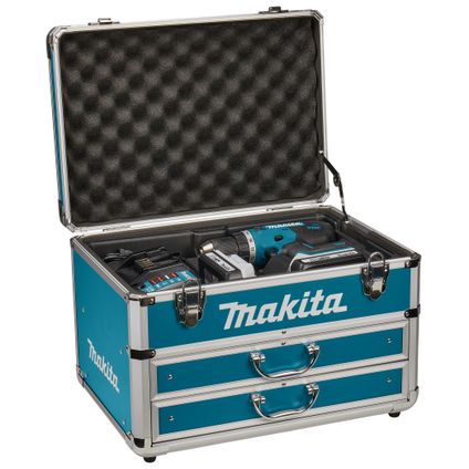 Makita DF488D accuboormachine - 18V – 2 x 2.0 accu - oplader + 102 delige accessoieset – opbergkoffer