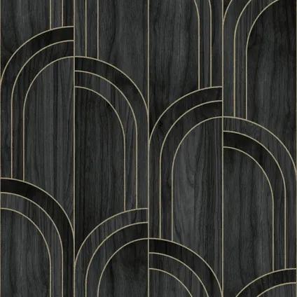 Sublime vliesbehang Modella wood zwart 2