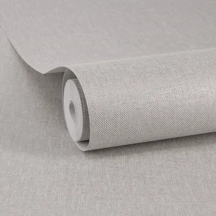 Decomode papier peint intissé Linen shimmer gris clair 3