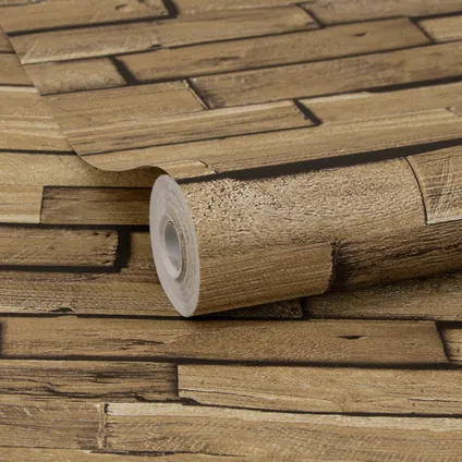 Easydécor papier peint intissé 3D Wood 3