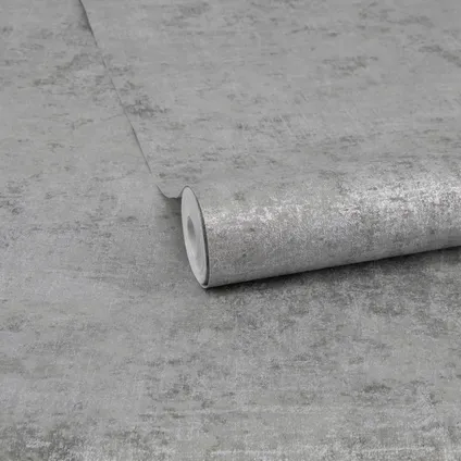 Easydécor vliesbehang Concrete metallic zilver 3