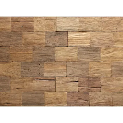 Plaquette de parement bois Klimex 'UltraWood Big Square' Teck FSC recyclé 100% 0,09 m²
