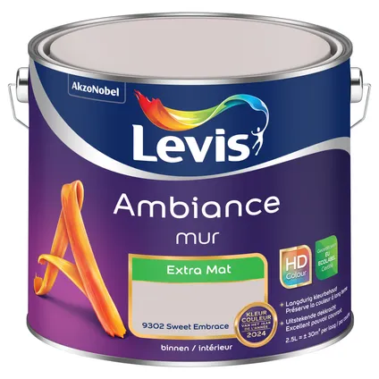 Levis muurverf Ambiance Mur sweet embrace extra mat 2,5L (kleur van het jaar) 2