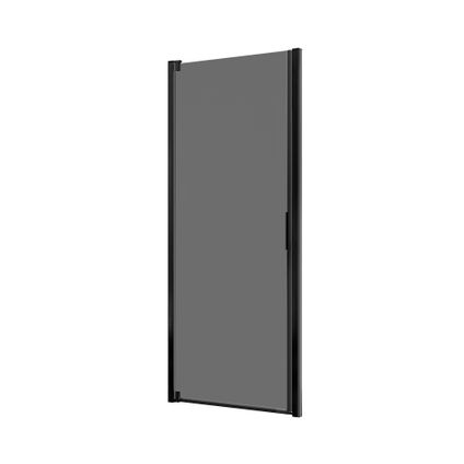 Porte de douche - Allibert - Laja 90 x 200CM - Profilé Noir - Verre Fumé 6 mm