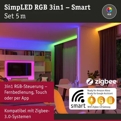 Ruban LED connecté Paulmann SimLED 5m RGB 20W 13