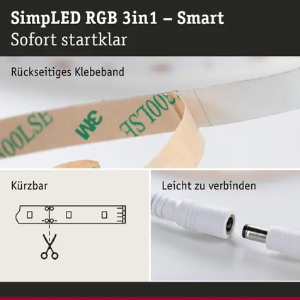Ruban LED connecté Paulmann SimLED 5m RGB 20W 14
