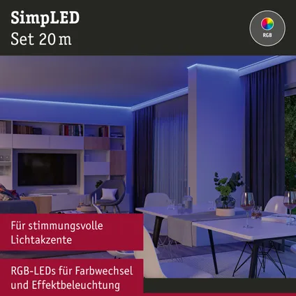Paulmann ledstrip SimpLED 20m RGB 45W 10