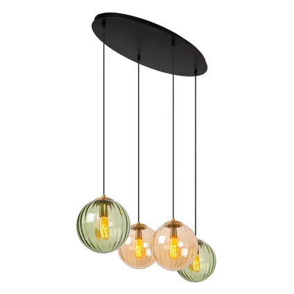 Lucide hanglamp Monsaraz groen amber 4xE27 8