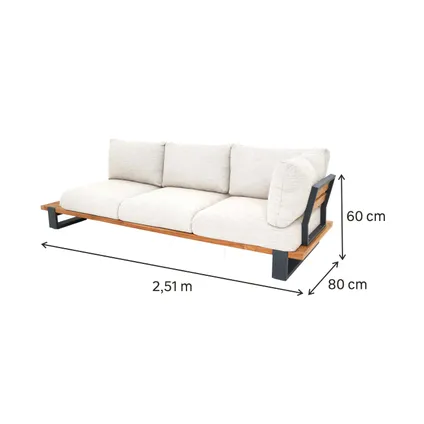 Naterial lounge tuinbank Griffin 3-zits 251x80x60cm 8