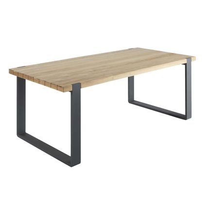 Table de jardin Naterial Bermeo teck/aluminium 210x100x77,5cm