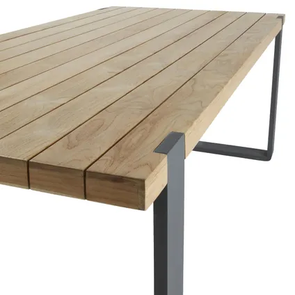 Table de jardin Naterial Bermeo teck/aluminium 210x100x77,5cm 6
