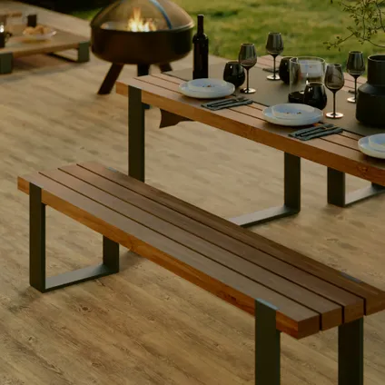 Table de jardin Naterial Bermeo teck/aluminium 210x100x77,5cm 8