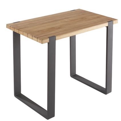 Table haute Naterial Bermeo teck/aluminium 130x75x101cm