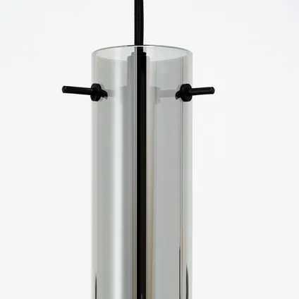 Brilliant hanglamp Glasini zwart rookglas E14 3