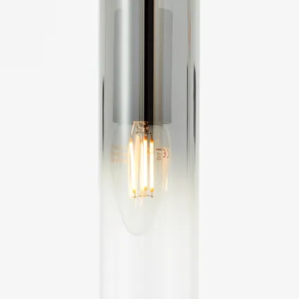 Brilliant hanglamp Glasini zwart rookglas E14 4