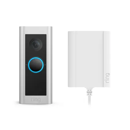 Ring video deurbel - Wired Video Doorbell Pro - plug-in - 1536p HD-video - zilver 7