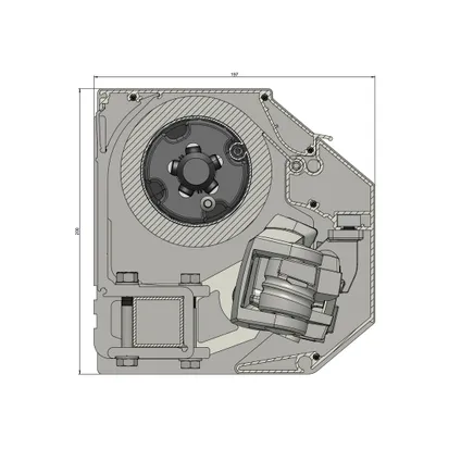 Domasol knikarmscherm F30 motor handzender RAL 9001 dessin doek grijs D292 450x300cm 3
