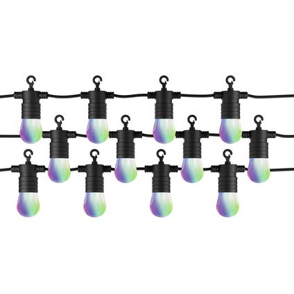 Guirlande lumineuse Müller-licht noir 12 ampoules lumière blanche et colorée 5,5W