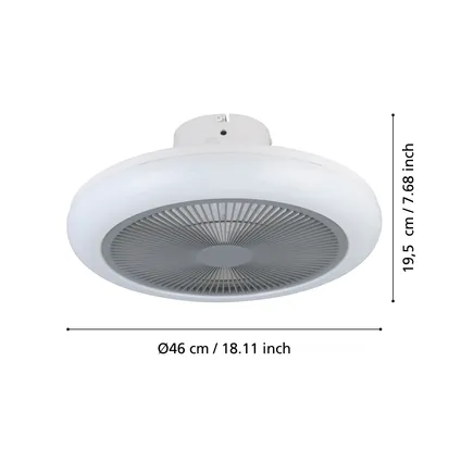Ventilateur de plafond EGLO Kostrena gris ⌀45,5cm 3x8,5W 6