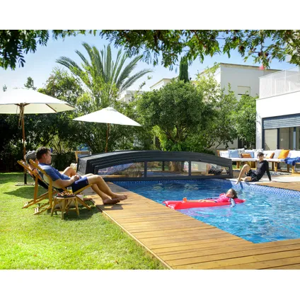 Palram | Canopia - Abri de piscine téléscopique Majorca - Gris - 6,7x4,6m 12