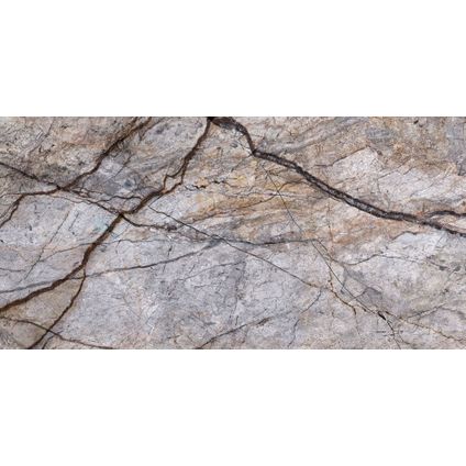 Wand- en vloertegel River Mat Glossy Ink - Keramiek - Grijs - 60x120cm - Pakketinhoud 1,44m²