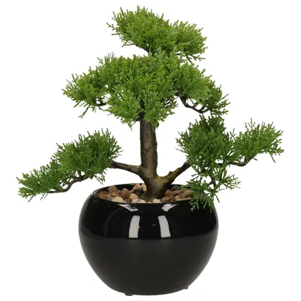 Atmosphera bonsai boompje in keramische pot - 36 cm - pvc - groen