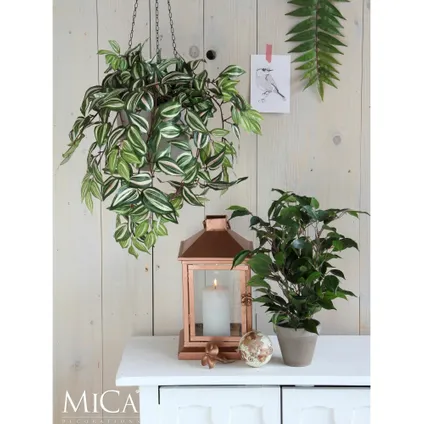 Mica Decorations Kunstplant - ficus - groen - in pot - 65 cm 2