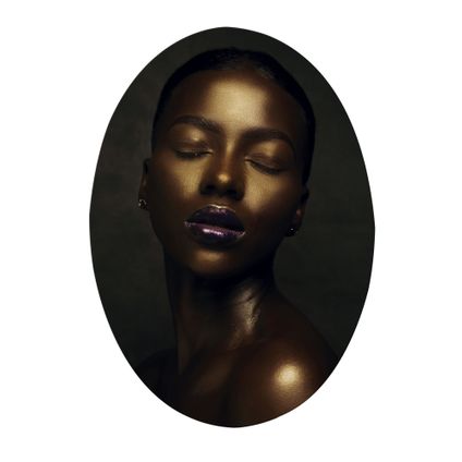 Toile imprimée ovale Portrait de Femme