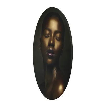 Toile imprimée ovale Portrait de Femme 3