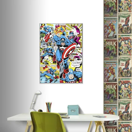 Toile imprimée Marvel Captain America Action 50 x 70cm Multicolore 2
