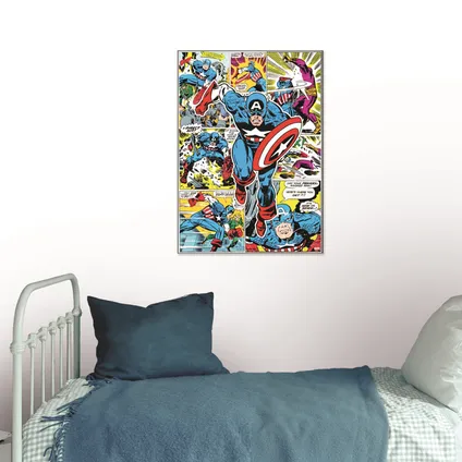 Toile imprimée Marvel Captain America Action 50 x 70cm Multicolore 3