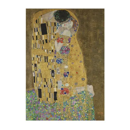 Canvas met MDF frame | De Kus | Gustav Klimt | Art Nouveau | 100x70 cm
