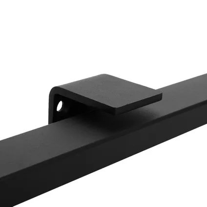 Main courante design noire rectangulaire - 350 cm avec 4 supports 4
